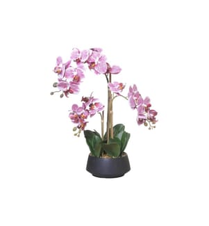 CHALET - Kunstblume Orchidee im Topf 58 cm, Weiss/Rosa