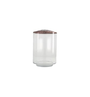 CHALET Chalet Vase en verre avec couvercle 13 cm, Transparent