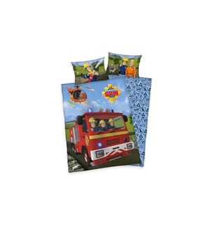 HERDING - Kinderbettwäsche Feuerwehrmann Sam 100 x 135 cm + 40 x 60 cm