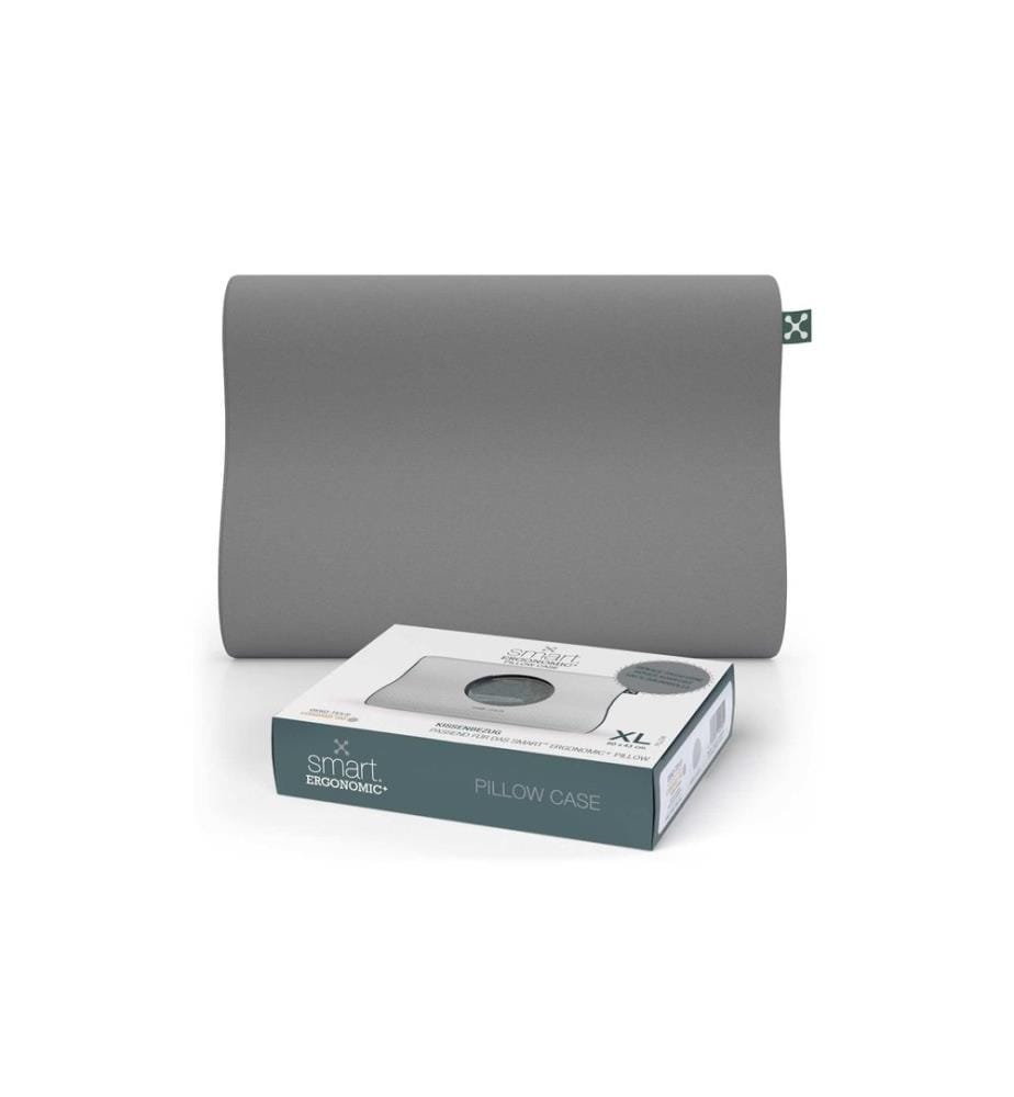 Smartsleep - Taie d'oreiller Ergonomic + XL 60 x 43 x 12 cm, Gris