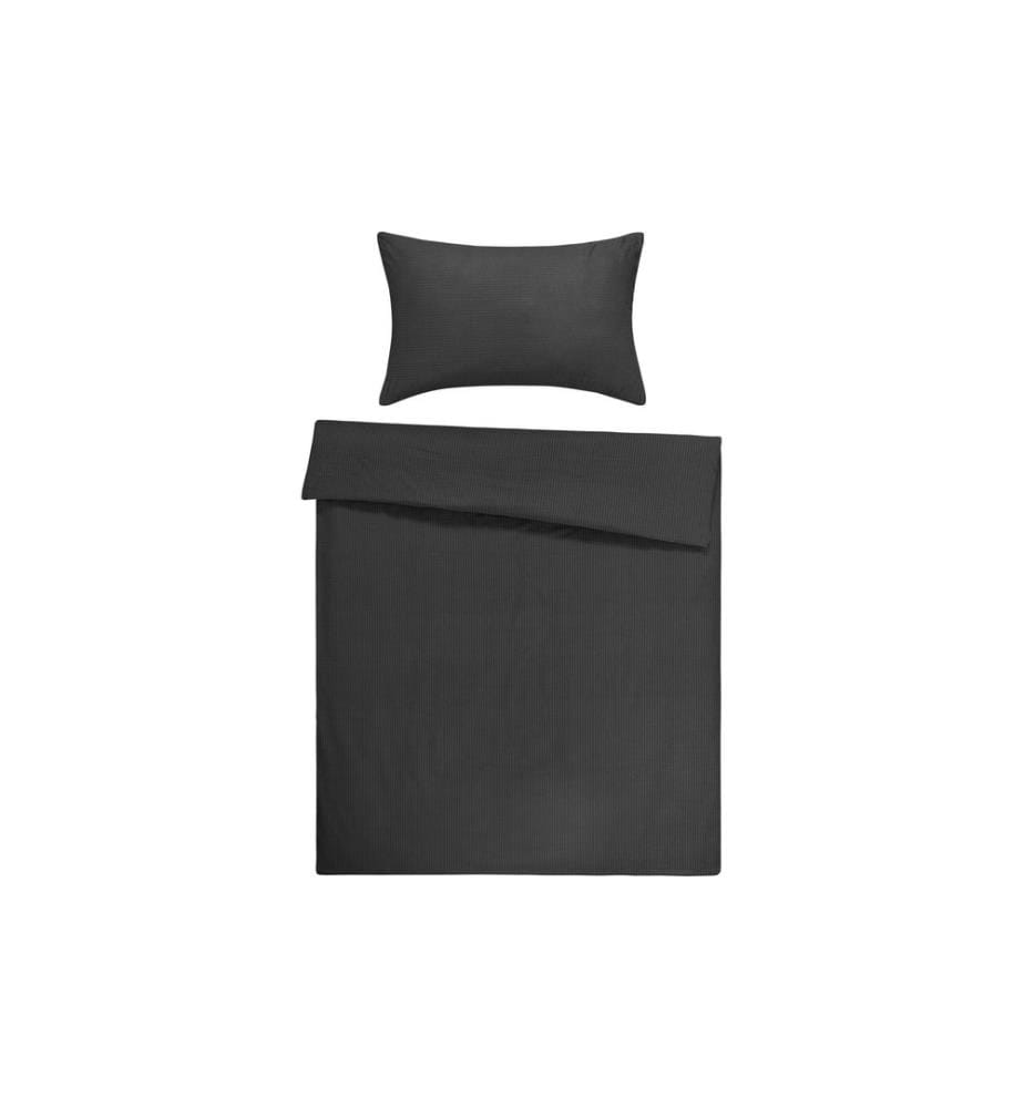 Flair - Bettwäschegarnitur Seersucker Anthrazit