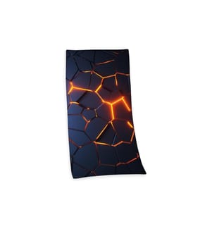 HERDING - Serviette de douche Effet 3D 75 x 150 cm, Noir/Orange