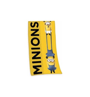 HERDING - Serviette de douche Minions 2 75 x 150 cm, Bleu/Noir/Jaune