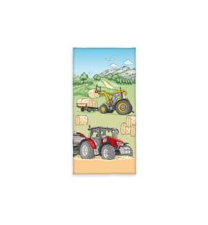 HERDING - Serviette de bain Tracteur, 75 x 150 cm, Multicolore