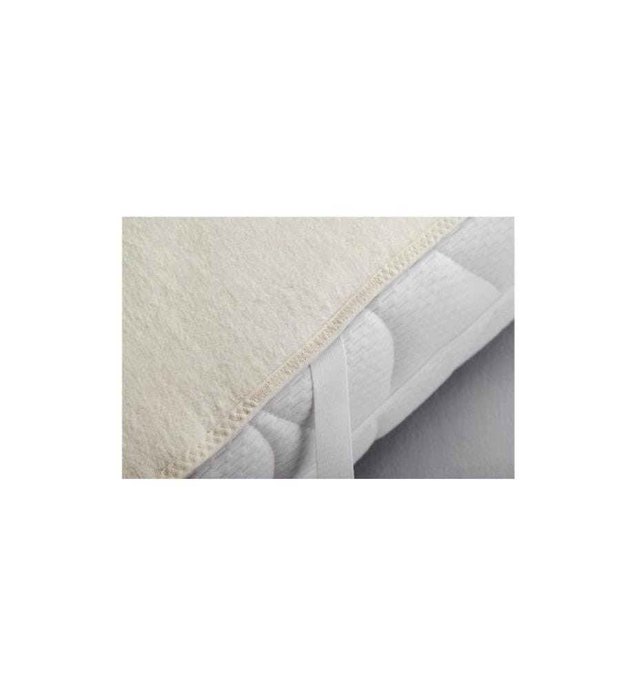 Dormisette - Couvre-matelas Surmatelas en molleton standard 90 x 200 cm Blanc
