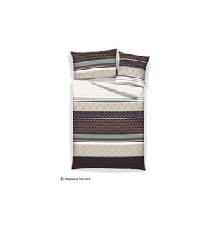 Home Fashion Housse de duvet Seersucker imprimé Ramone Gris 200 x 210 cm