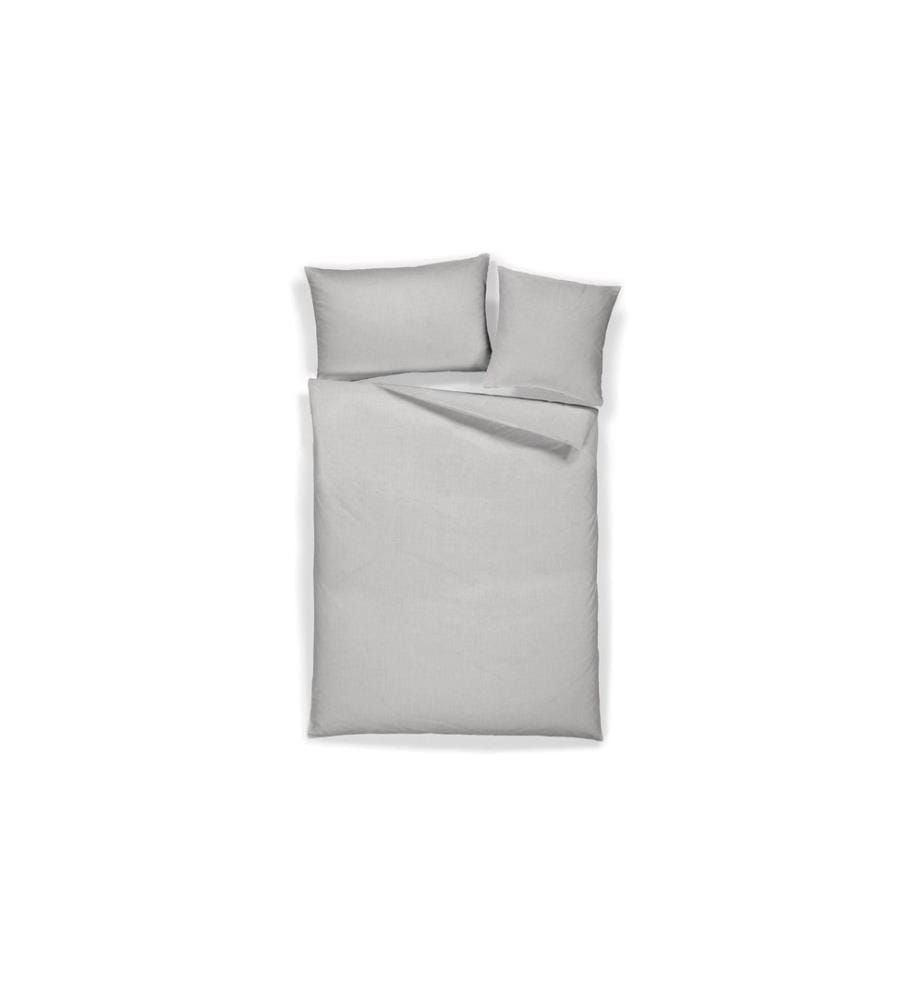 Home Fashion Copripiumino Mezza lino tinta unita grigio 200 x 210 cm