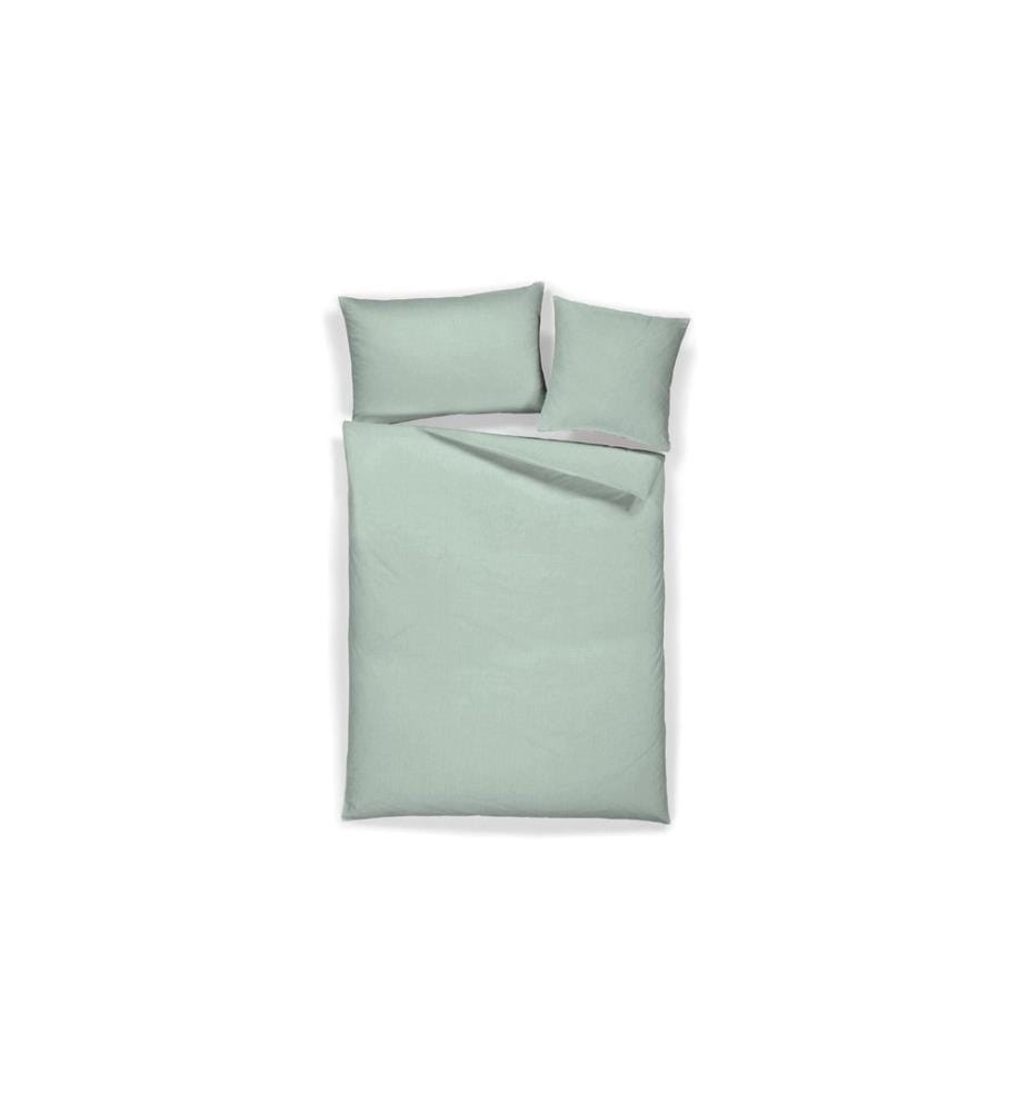 Home Fashion Copripiumino Mezza lino tinta unita giada 200 x 210 cm