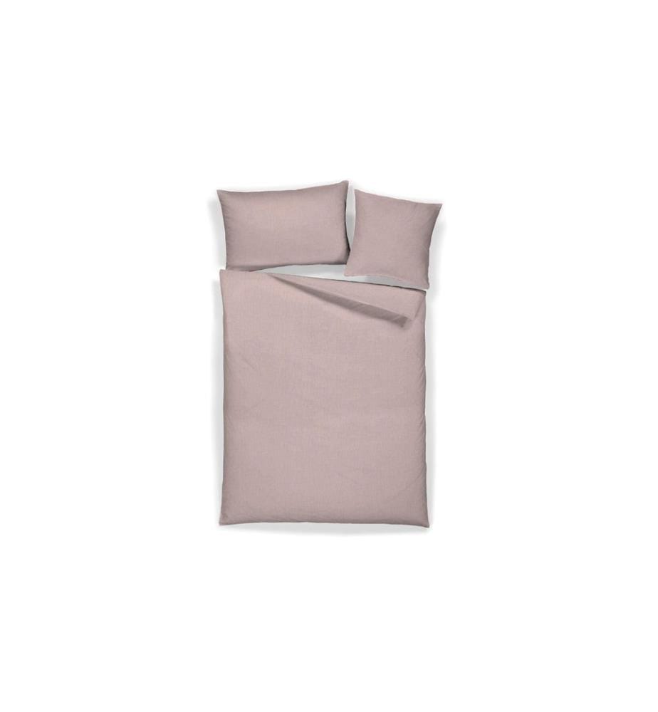 Home Fashion Copripiumino Mezza lino tinta unita malva 200 x 210 cm