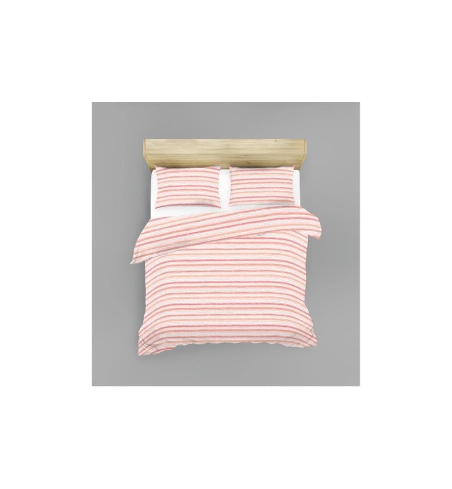Home Fashion Copripiumino Seersucker stampato Stripe Rosa 200 x 210 cm