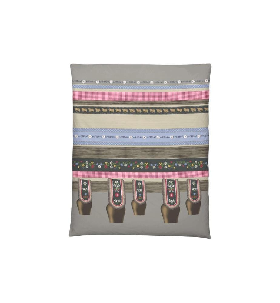 Home Fashion Housse de duvet Clochettes de vache imprimées sur du satin 160 x 210 cm