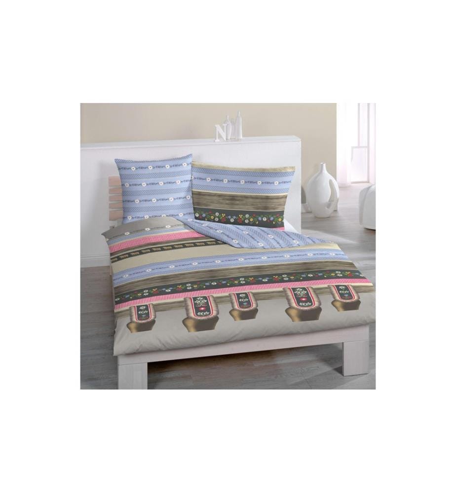 Home Fashion Housse de duvet Clochettes de vache imprimées sur du satin 160 x 210 cm