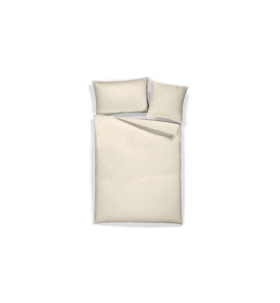 Home Fashion Housse de duvet Mi-lin uni beige 160 x 210 cm
