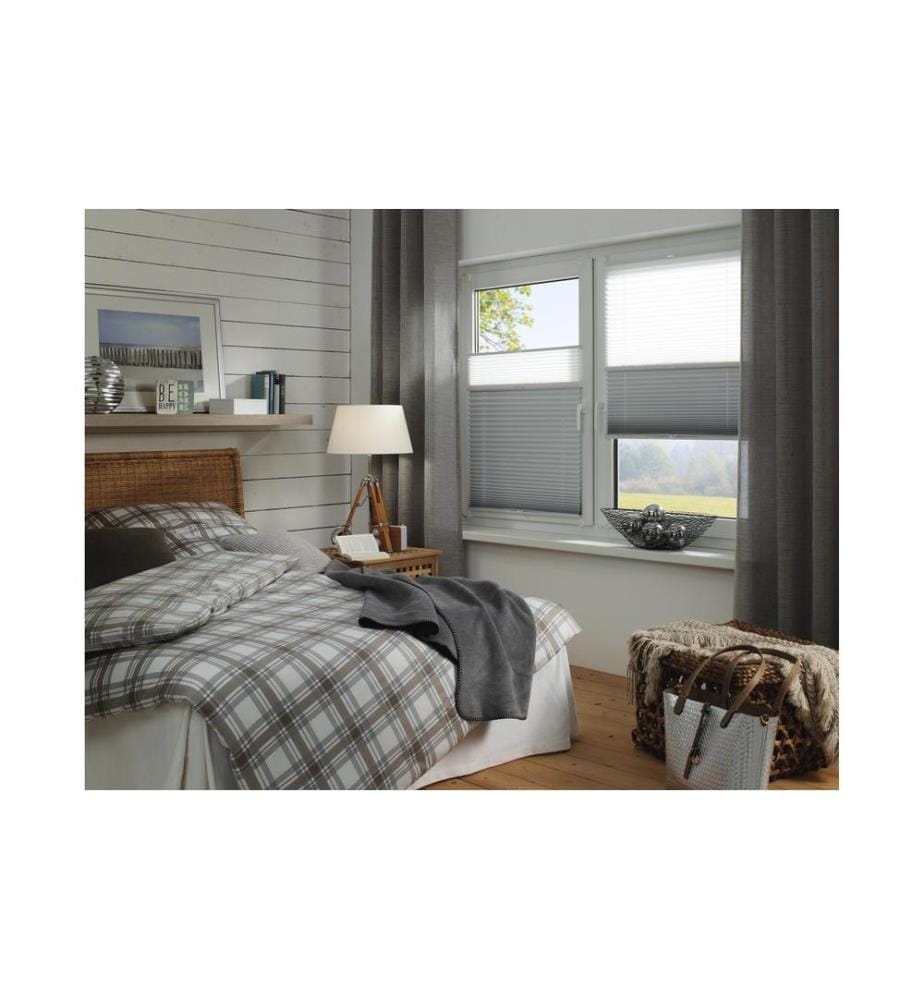 GARDINIA - Plissée Easyfix, Day & Night 80 x 130 cm, Weiss