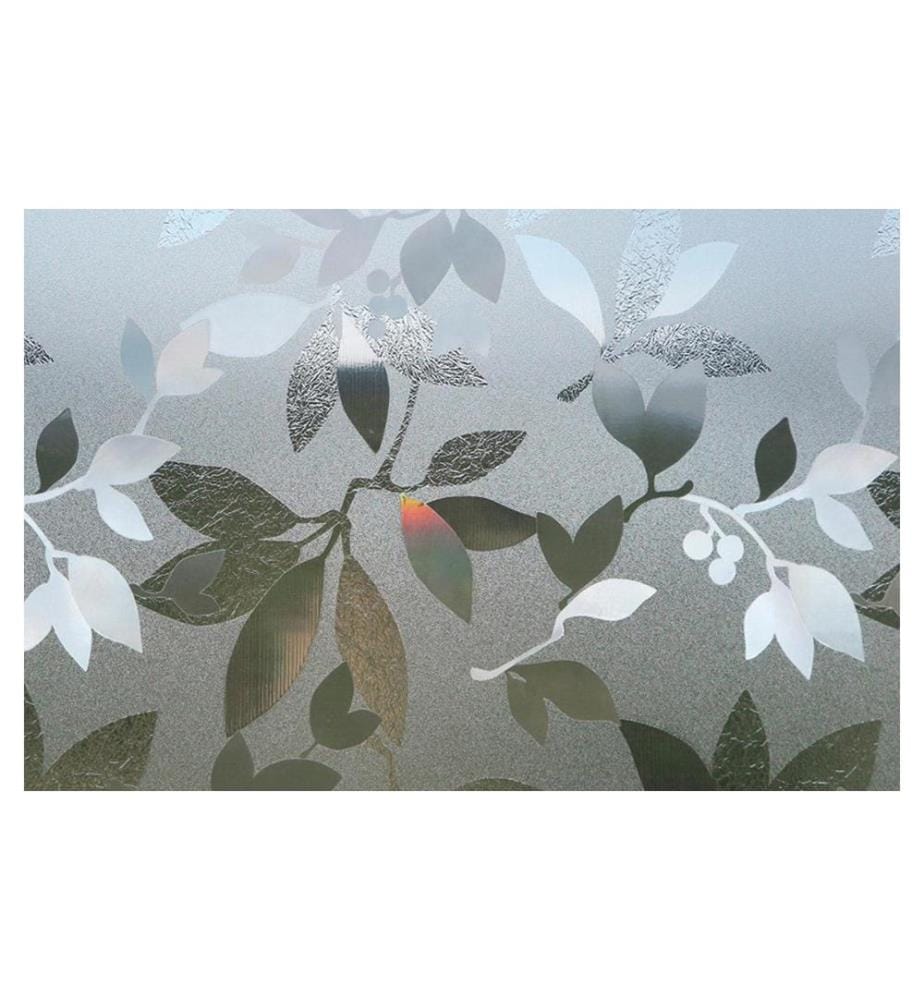 HUBATKA - Fensterfolie Blätter 46 x 150 cm, Grau/Grün