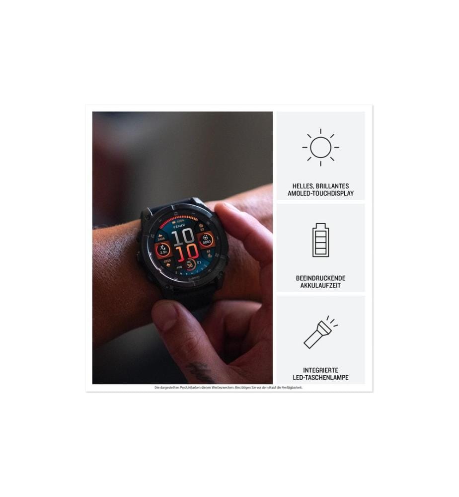 GARMIN - Montre de sport Fenix 8 AMOLED, 47 mm Noir/gris ardoise