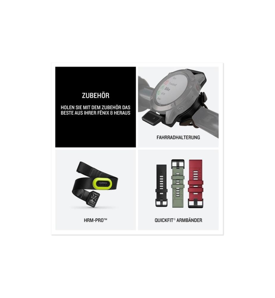 GARMIN - Montre de sport Fenix 8 AMOLED, 51 mm Noir