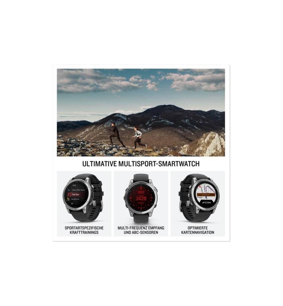 GARMIN - Sportuhr Fenix E, 47 mm Silber