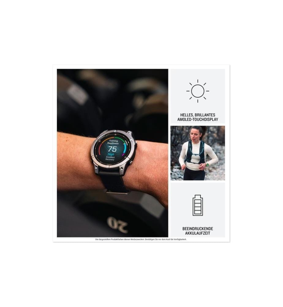 GARMIN - Sportuhr Fenix E, 47 mm Silber