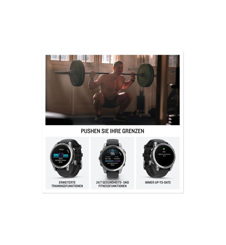 GARMIN - Sportuhr Fenix E, 47 mm Silber