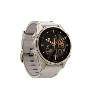 GARMIN - Sportuhr Fenix 8 AMOLED Sapphire, 43 mm Hellgrau