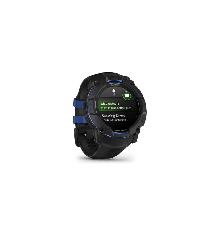 GARMIN - Montre de sport Instinct 3 AMOLED Noir/Bleu