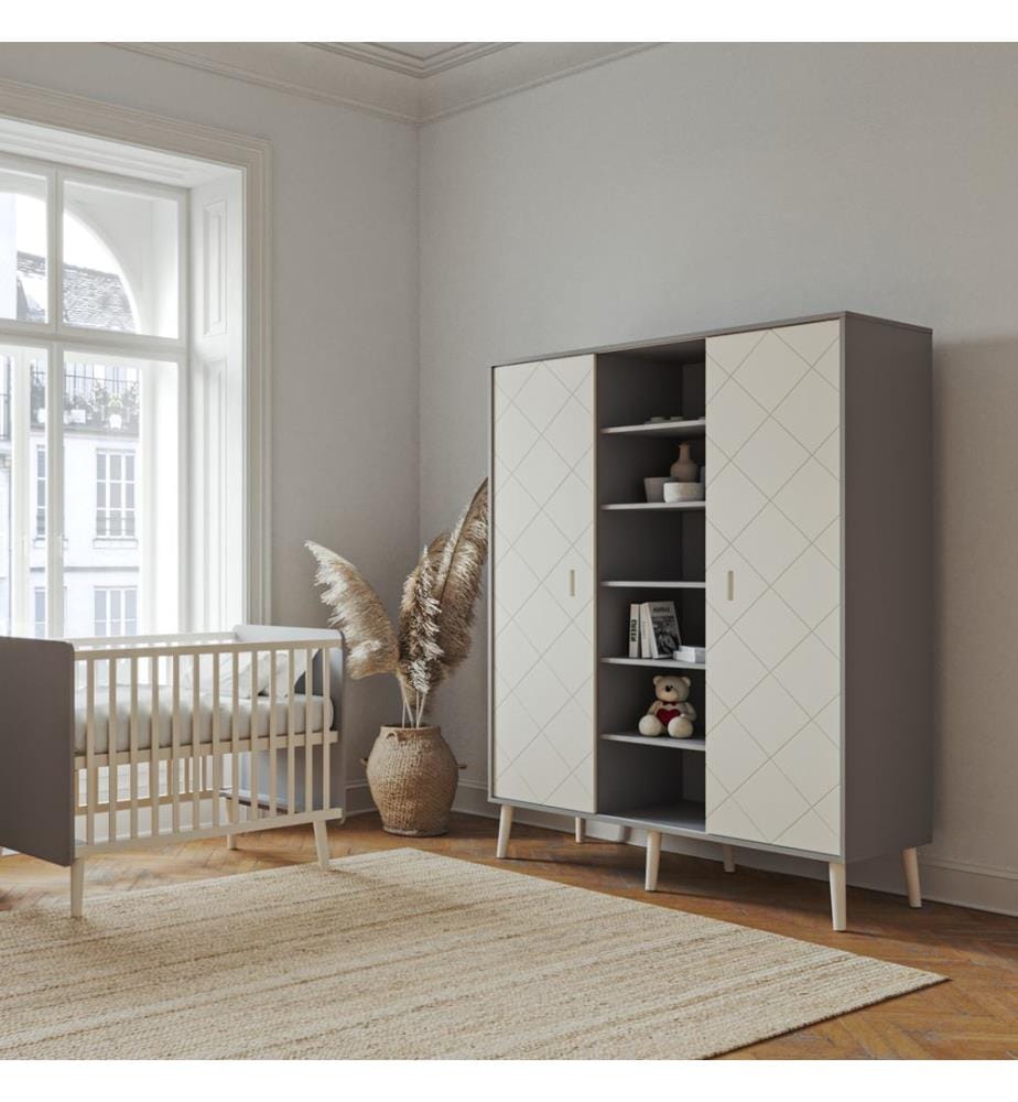 Peak Armoire XL grise-blanche