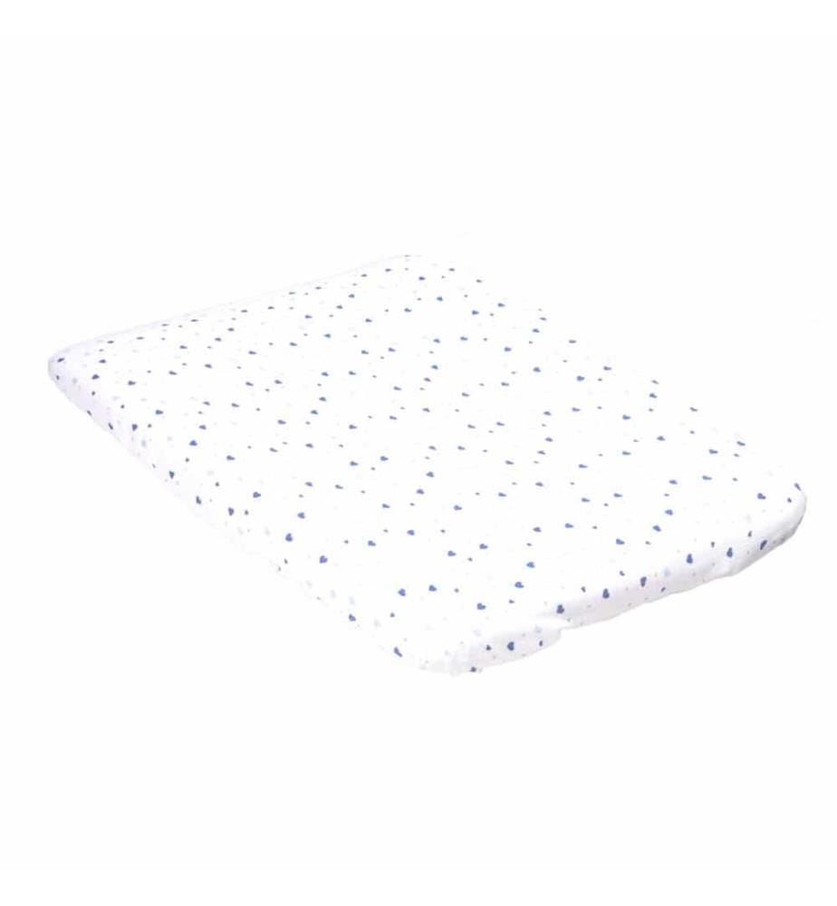 KULI-MULI Housse pour le matelas à langer éponge Coeur bleu 50 x 80 cm
