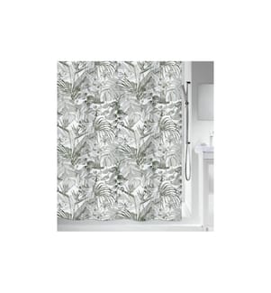 SPIRELLA - Duschvorhang Tropic 180 x 200 cm Weiss; Dunkelgrün
