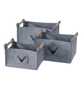 BOLTZE - Aufbewahrungskorb Karly 3er Set, Grau