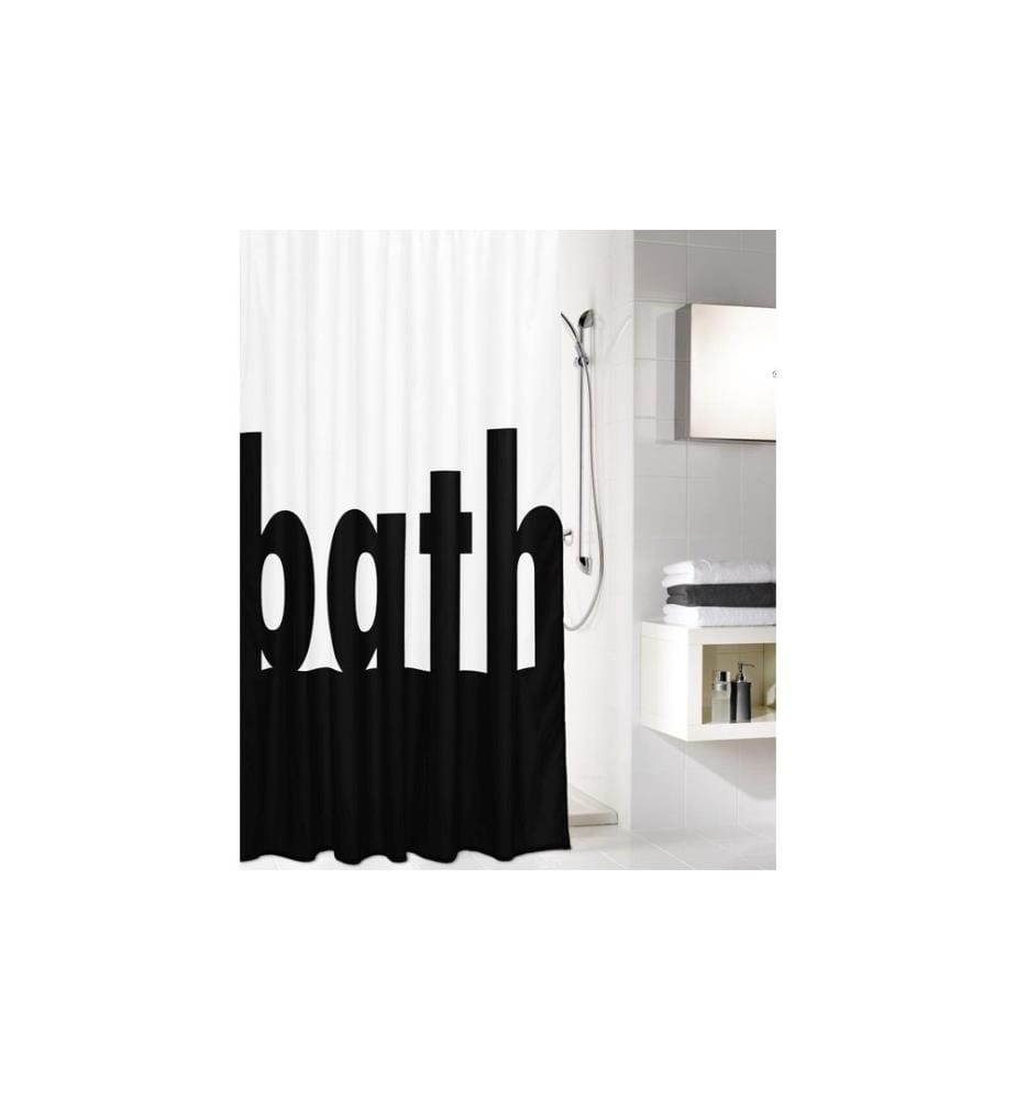 KLEINE WOLKE - Duschvorhang Bath 180 x 200 cm, Schwarz/Weiss