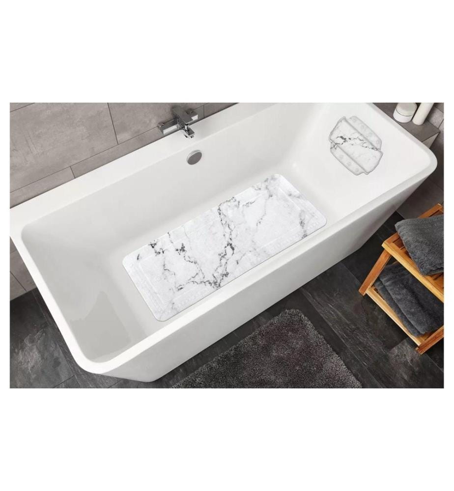 KLEINE WOLKE - Revêtement de baignoire Marble 36 x 92 cm, Marbre gris/Blanc