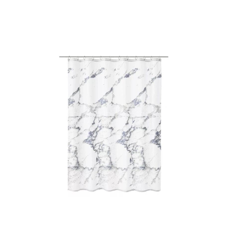 KLEINE WOLKE - Duschvorhang Marble 180 x 240 cm, Grau-Marmor/Weiss