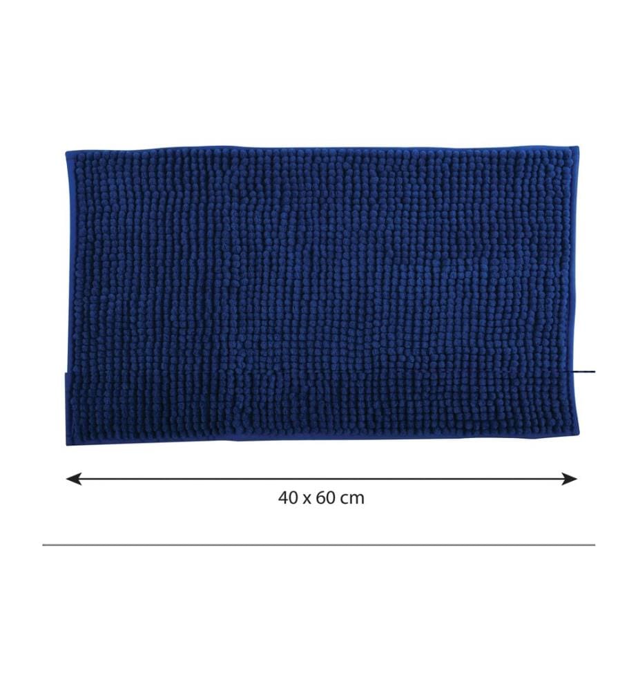 MSV - Badteppich Chenille 40 x 60 cm, Dunkelblau