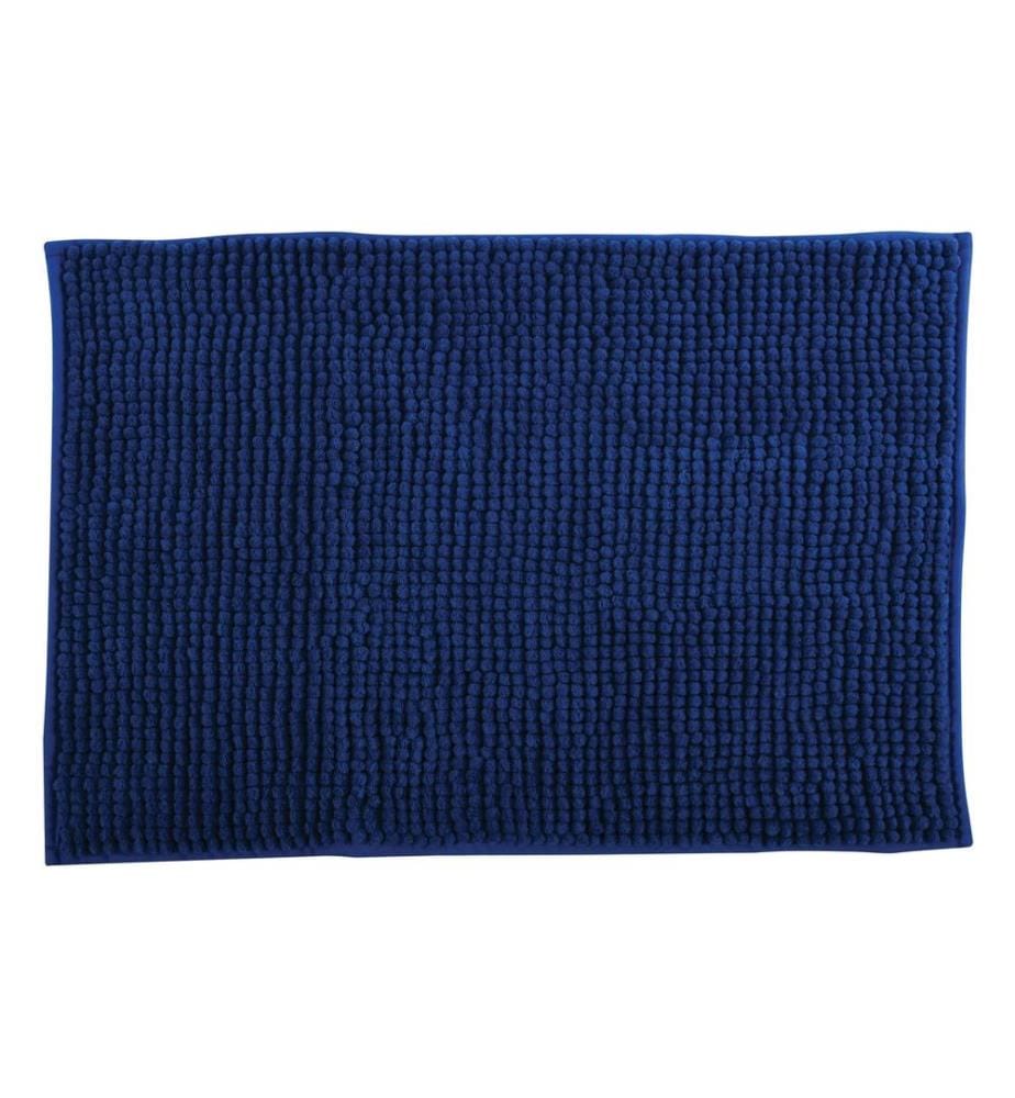 MSV - Badteppich Chenille 60 x 90 cm, Dunkelblau