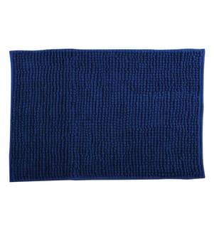 MSV - Badteppich Chenille 60 x 90 cm, Dunkelblau