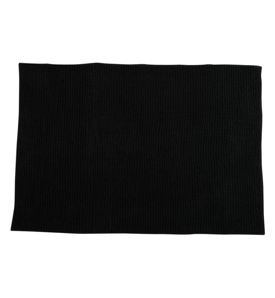 MSV - Badteppich Chenille 60 x 90 cm, Schwarz