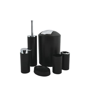 MSV - Badezimmer-Set Hannah 6-teilig, Schwarz