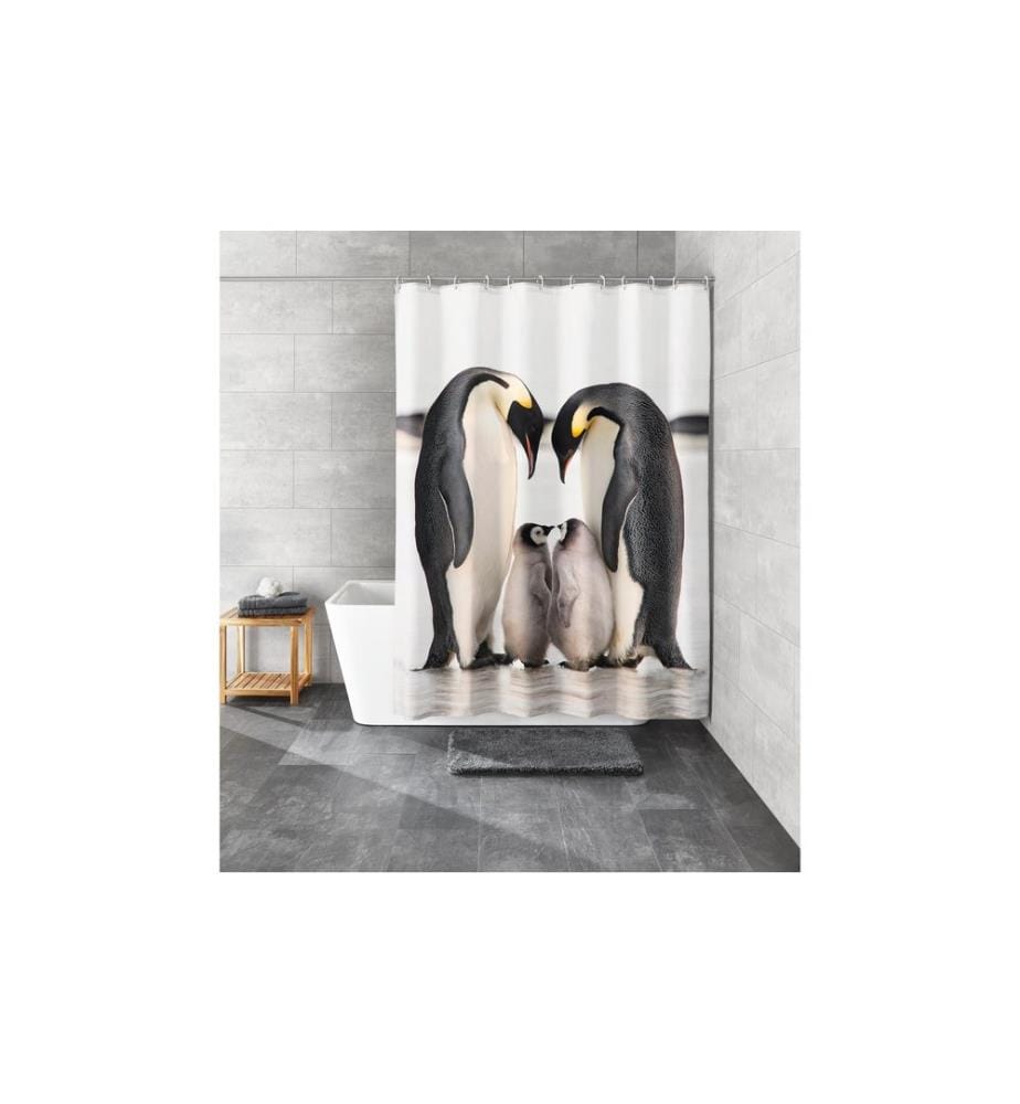 KLEINE WOLKE - Duschvorhang Jackson Pinguin 180 x 200 cm