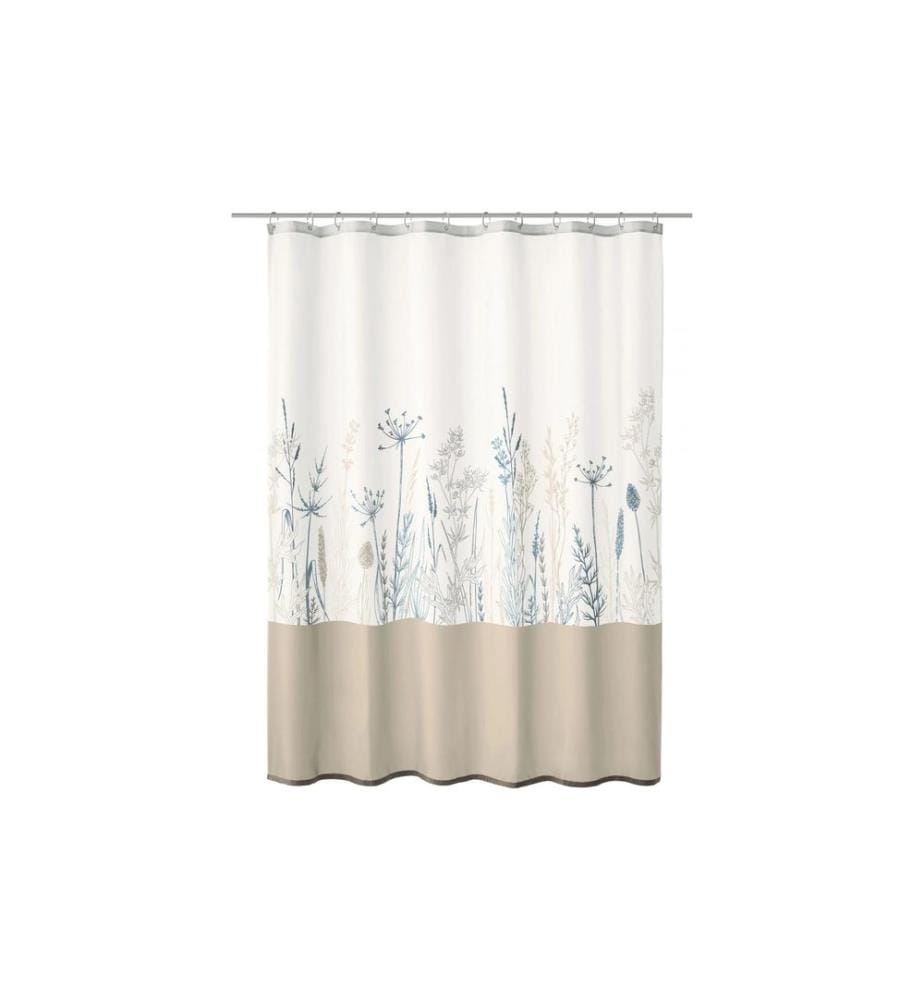 KLEINE WOLKE - Duschvorhang Savannah 180 x 200 cm, Beige/Weiss