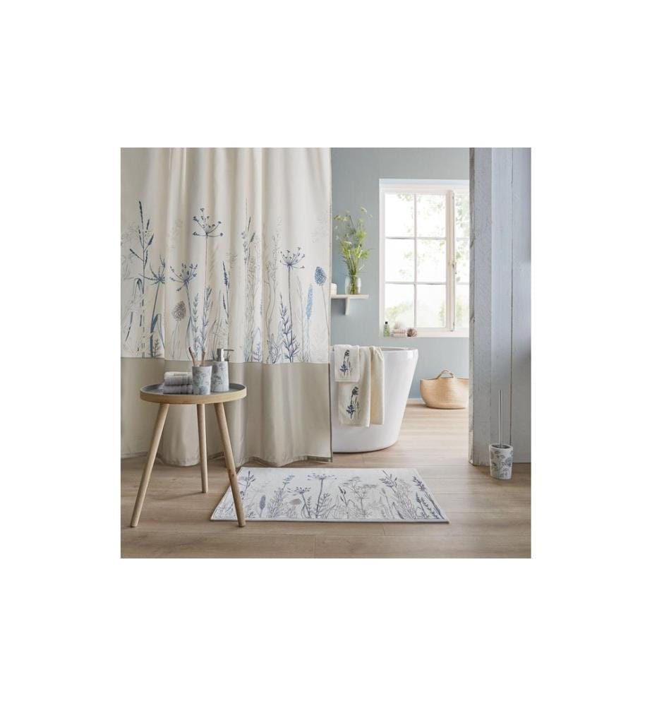 KLEINE WOLKE - Duschvorhang Savannah 180 x 200 cm, Beige/Weiss