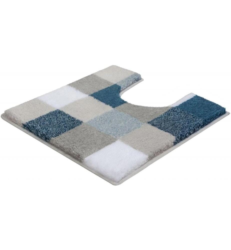 KLEINE WOLKE - Badteppich Caro 70 x 120 cm, Blau/Marineblau/Grau/Weiss