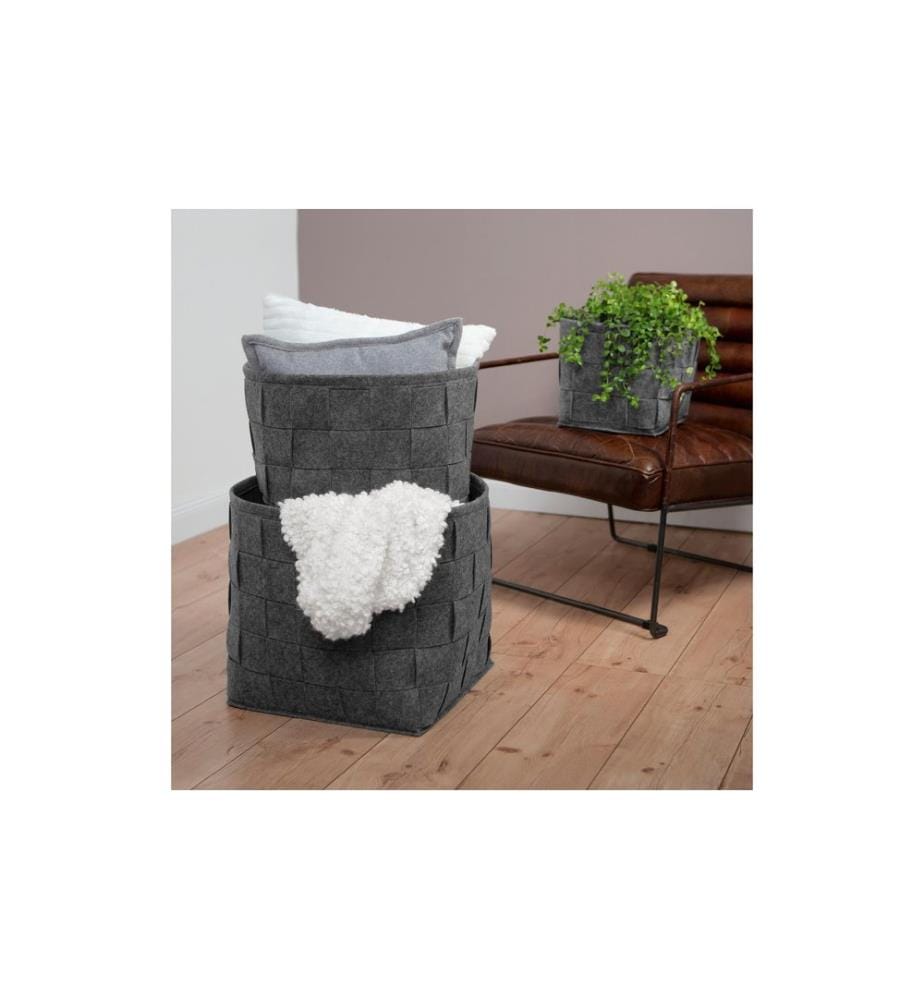 N8Werk - Aufbewahrungskorb Filz 40 cm Dunkelgrau