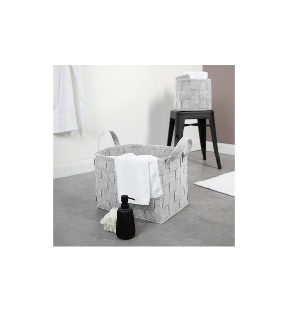 N8Werk - Panier de rangement Filz 32 cm Gris clair