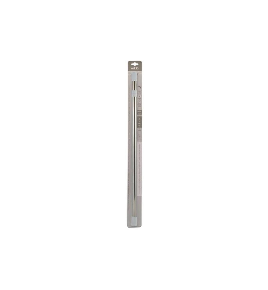 MSV - Duschvorhangstange 70 - 120 cm, Grau