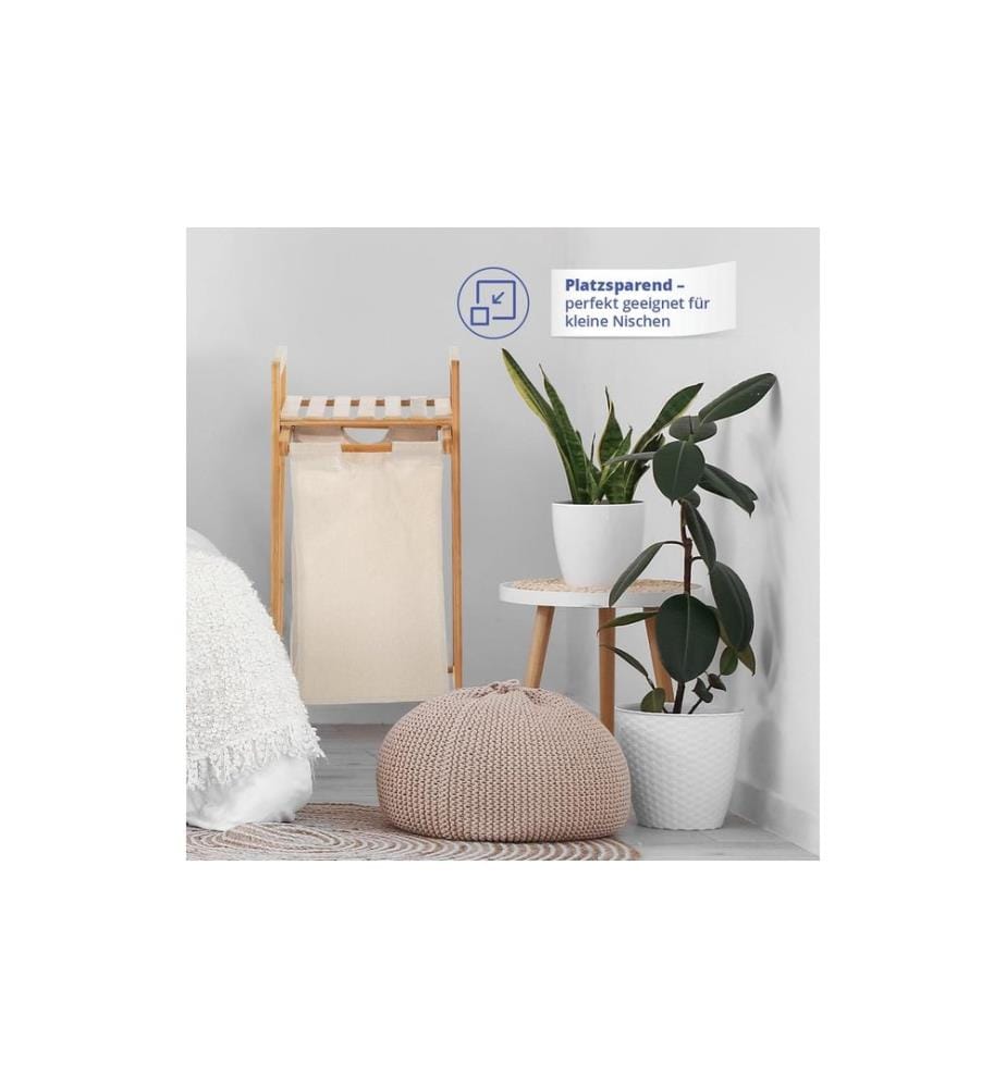 Lumaland - Wäschekorb  Bambus 30 l, Braun/Beige