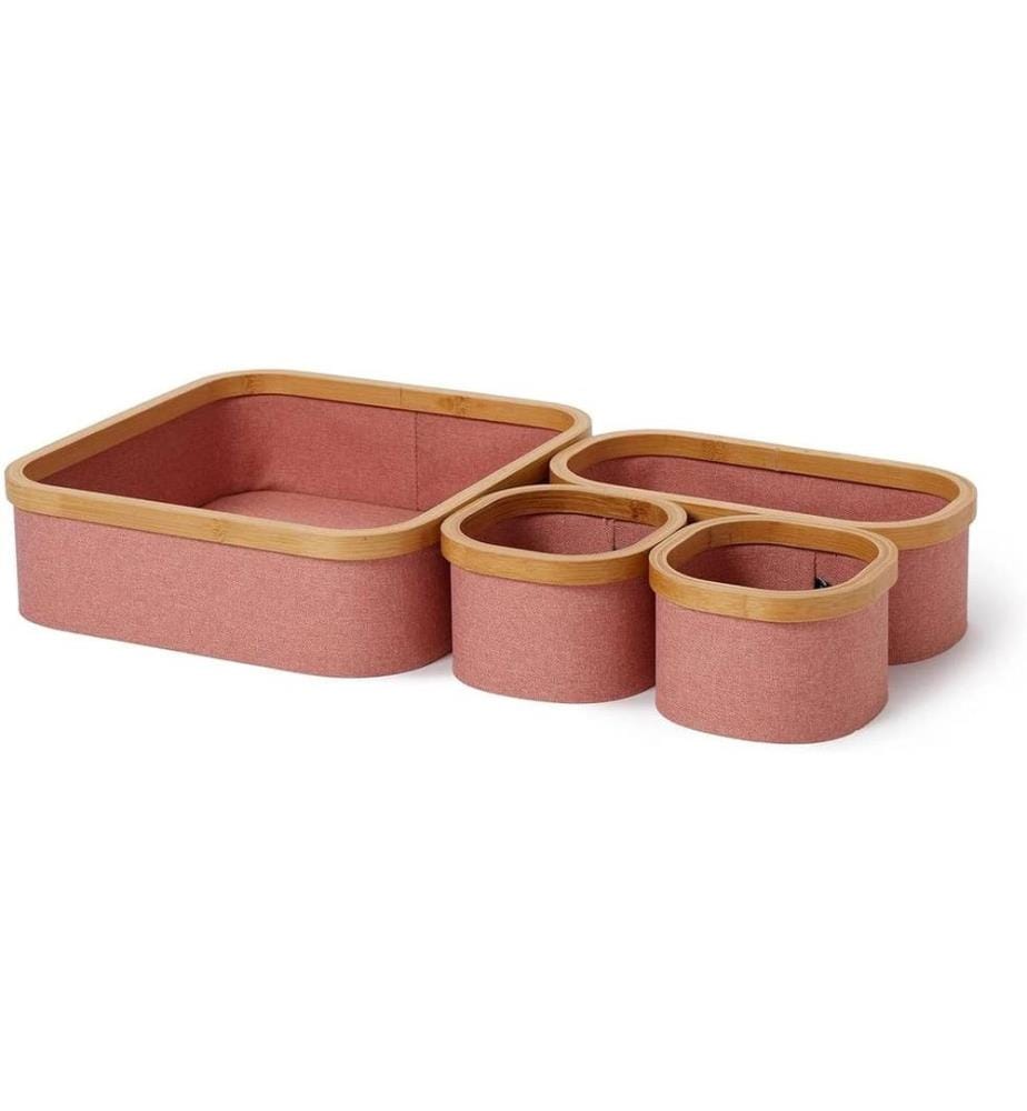 Lumaland - Boîte de rangement 4 pièces, Rose