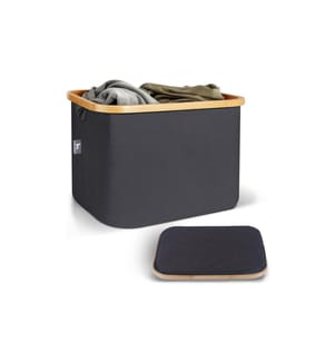 Hennez - Panier de rangement Adrian Gris/Gris foncé, 40 l