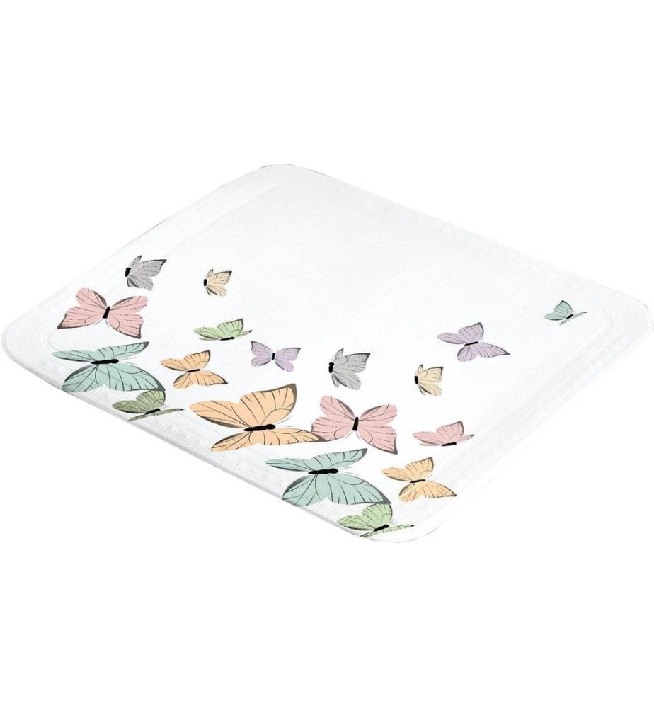KLEINE WOLKE - Duschwanneneinlage Butterflies 55 x 55 cm, Mehrfarbig/Weiss