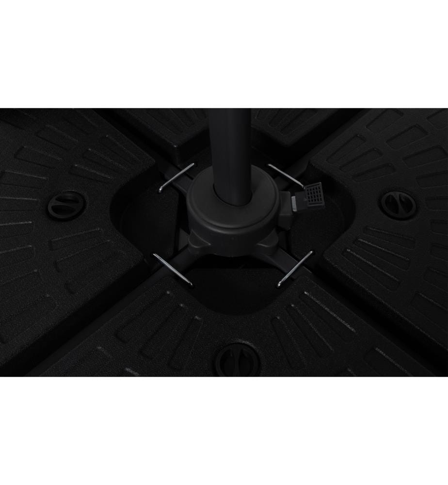 Sonnenschirm Sombra 360° Rechteck grau 4x3m mit Hülle und Fliesen